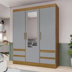 Guarda Roupa Solteiro 3 Portas 3 Gavetas Carson Plus Espresso Móveis