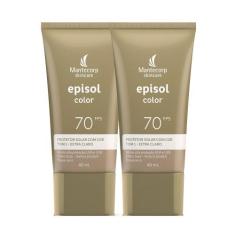 Kit 2 Protetor Solar Episol Color Tom 1 Extra Claro FPS 70 40ml