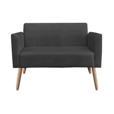 Namoradeira Marisa Suede Pés Palito Natural Preto