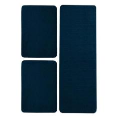 Jogo de Tapete para Cozinha Relevo 3 Peças Azul Marinho Oasis - Tapete