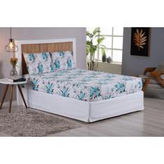 Jogo De lençol Queen 3 peças 200 Fios percal Estampado - Bela Casa Sho