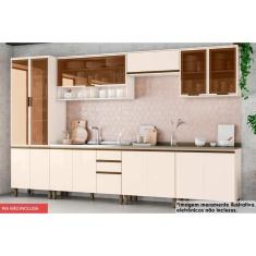 Kit de Cozinha Completa 9 Peças Connect (3Aéreos+3Balcões+1Paneleiro+2Complementos) C5P86 Off White - Henn
