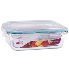 Conjunto 2 Potes Vidro Hermético Marmita Com 4 Travas 1040Ml - Quality