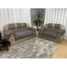 Sofá 2 e 3 Lugares Marrom com Bege 603/607 Corsa - Alpoim