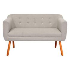 Namoradeira Julia 2 Lugares Linho Fino Bege A27 Strass Pés - DROSSI