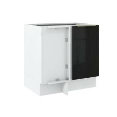 Balcão de Canto Madesa Lux 1 Porta Branco Preto