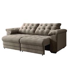 Sofá Retrátil e Reclinável Bipartido 2 Lugares 2,10m Veludo Coliseu Se