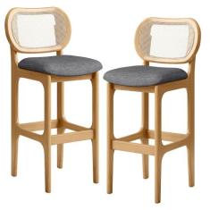 Kit 02 Banquetas Altas Para Cozinha Bancada Sala Tela Betta Fixa L02 L