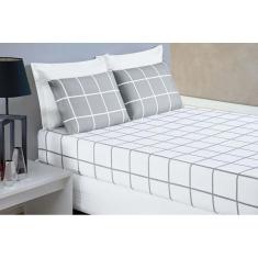 Jogo Lençol Austin Solteiro 2 Peças Micropercal 200F Cinza