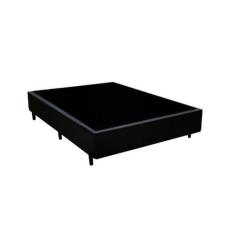 Cama Base Box Casal Sintético Preto 38x138x188 - RR COLCHOES