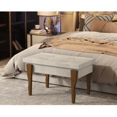Recamier Captone Espanha Pés de Madeira 0,70 Cor Bege - Comprar Moveis em Casa