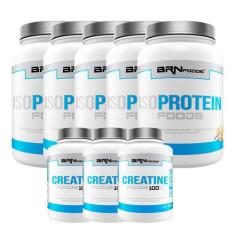 Kit 5X Iso Protein 900G + 3X Creatina 300G - Brn Foods