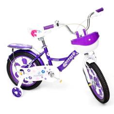 Bicicleta Infantil Aro 16 Bike Princess Roxa Com Cestinha - Unitoys
