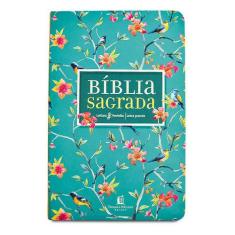 Livro - Bíblia Nvi, Couro Soft, Flores, Letra Grande, Leitura Perfeita