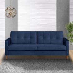 Sofá 3 Lugares 200cm Dyor Kazza Azul Marinho