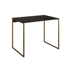 Mesa para Escritório Industrial Base Ferro Dourado Tampo Mdp Preto 90x50