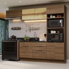 Armário de Cozinha Completa 270cm Rustic Stella Madesa 08, Rustic