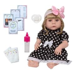 Boneca Reborn Menina Loira Com Kit Acessórios Envio Imediato - Cegonha