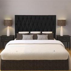 Cabeceira Casal 1,40m Paris Suede Preto Dal Poz Estofados