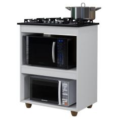 Balcão para Cooktop 4 Bocas Turim Kaiki Moveis - Kaiki Móveis, Branco
