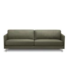 Sofá Decorativo Anthony 4 Lugares Sala De Estar 270cm Pés Em Aço Couro Fendi