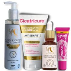Sabonete Facial Sérum Protetor Solar Cicatricure e Carmed