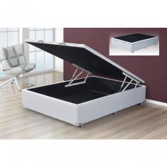 Cama Box Baú Casal Branco Sintético Premium