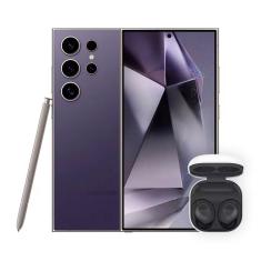 Smartphone Samsung Galaxy S24 Ultra Titânio Violeta 256GB, Galaxy AI, Tela 6.8", 12GB RAM, S Pen e Snapdragon 8 Elite + Fone de Ouvido Galaxy Buds FE