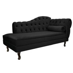 Recamier Diana 140cm Lado Esquerdo Suede Preto