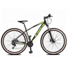 Bicicleta MTB Aro 29 KSW 27V Freio Hidráulico Cubo K7 Trava, Preto, Ve