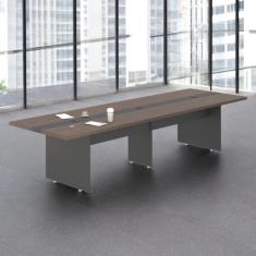 Mesa Para Sala De Reunião 3,60 M Berlim Freijó Preto