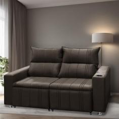 Sofá Retrátil e Reclinável 2 Lugares Madri Suede 1,60M - Shop das Cabe