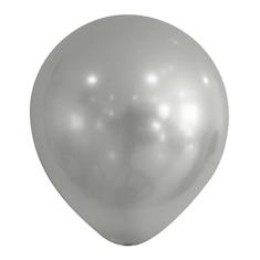 Balão Cromado Metalizado Prata - 9 Polegadas - 25 Unidades