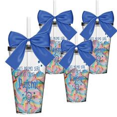 4 Copos Convite Personalizados para Pajem - Doce Mesmo