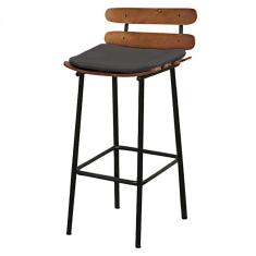 Banqueta Alta Costela Decorativa Assento Em Tecido Linho