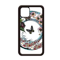 Capa Carp Sakura padrão de lótus geométrica para iPhone 12 Pro Max capa para Apple Mini Mobile Case