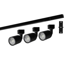 Trilho com 3 Spots LED Direct 6 W Preto 6500 K Taschibra