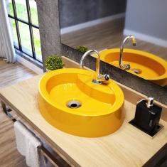 Kit Cuba OV43 com Torneira C50 e Válvula 1 Polegada ABS Compace Amarelo