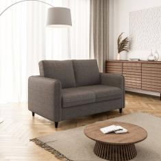 Sofá 2 Lugares em Linho Orquídea Cabecasa Madeiramadeira Grafite