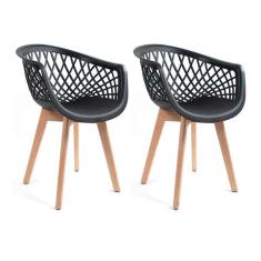 Conjunto Com 2 Cadeiras Web Wood Preto