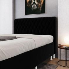 Cabeceira Estofada Bellatrix 195 para Cama King Sued Preto Aradecor, P