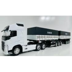 Conjunto Bitrem 3x3 Graneleiro Escala 1:32 - Diesel Miniaturas, Branco