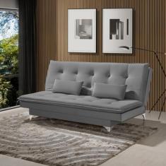 Sofá Cama Bangkok Costura Capitonê Moderna c/ Almofadas - TB Ecommerce