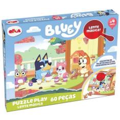 Quebra cabeca bluey lente magica 60 pecas elka, ., UN