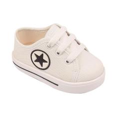 Tenis Sapatinho de Sola  Bebe Com cadarço Estrela - HB Moda Kids e Adu