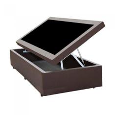 Base Box Bau Solteiro Premium Santo Box Sintético 47x78x188, Marrom