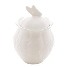 Açucareiro de Porcelana New Bone Butterfly Flower 9,5x9,5x13cm 8520 - Lyor