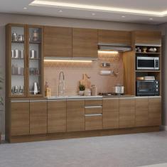 Armário de Cozinha Completa 340cm Rustic Glamy Madesa 01, Rustic