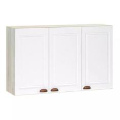 Armário Aéreo 120 cm 3 Portas Agatha Luciane Móveis, Legno Crema/Branc