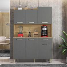 Armário de Cozinha Compacta 6 Portas 1 Gaveta Gênova - Kit's Paraná, F